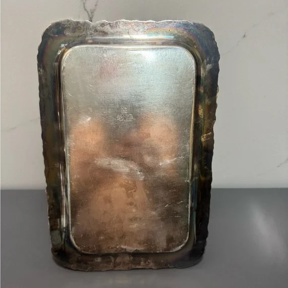 Ornate Silver Rectangular Tray - Picture 2 of 3